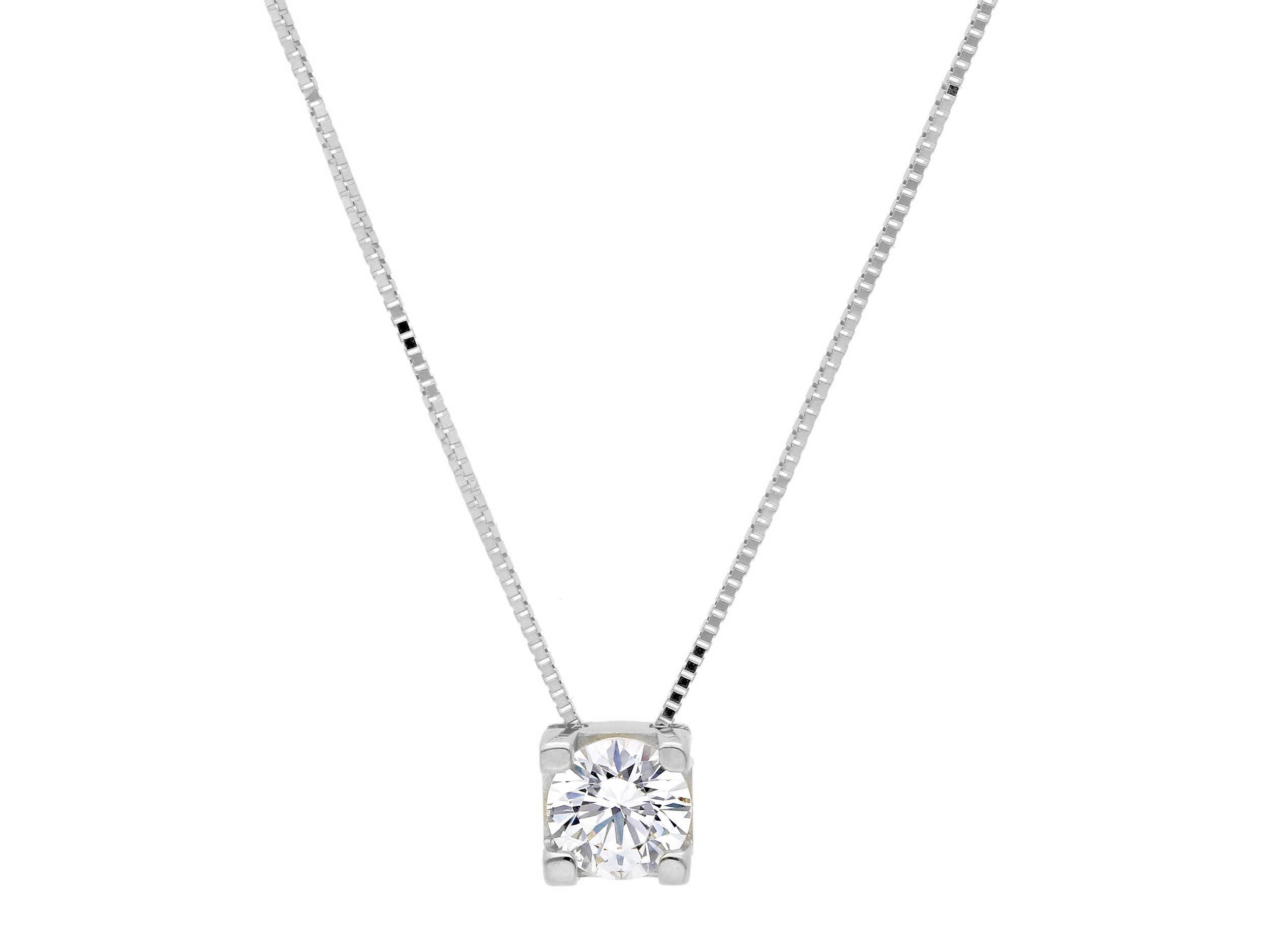 White gold necklace k9 with white zircon (code S168877)